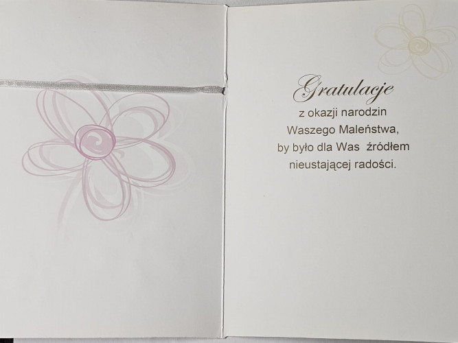 GRATULACJE Z OKAZJI NARODZIN DZIECKA 11,7 cm *16,7 cm 14868193784