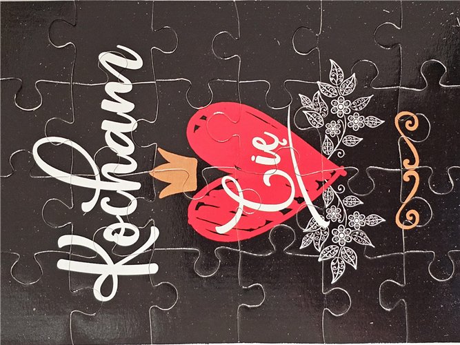 Kartka w formie puzzli na Walentynki kartki na dzień zakochanych 11,7 cm *16,2 cm 14868277162