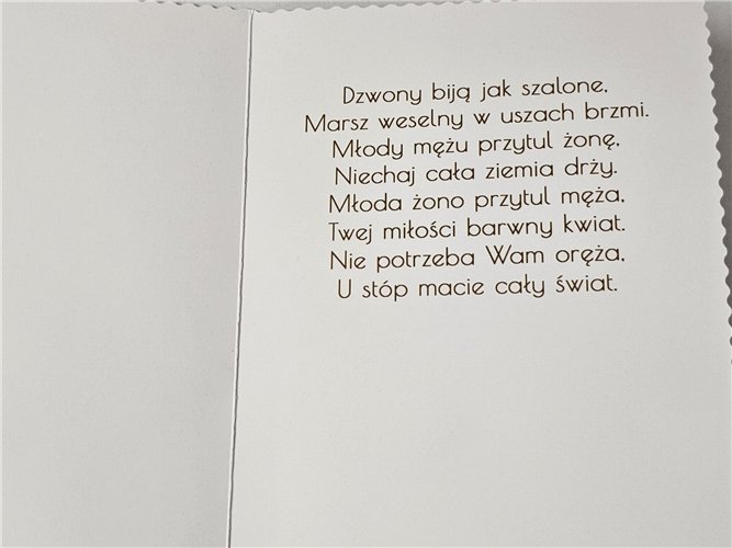 pamiątka na ślub, kartka na ślub, pocztówka ślubna 12 cm *16,5 cm 14951626508