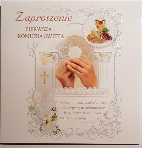 zaproszenia na Komunie Świetą  12 cm *12 cm 16897832471