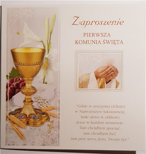 zaproszenia na Komunie Świetą  12 cm *12 cm 14952207596