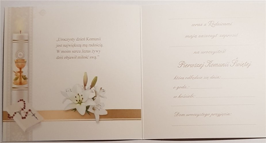zaproszenia na Komunie Świetą  12 cm *12 cm 14952207596
