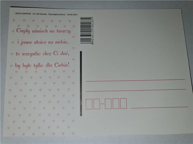 pocztówka na Walentynki na dzień zakochanych  10,5 cm *14,5 cm 14958186502