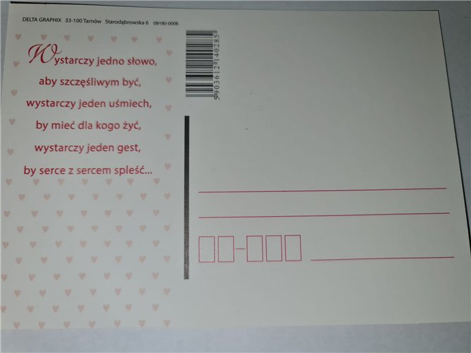 pocztówka na Walentynki na dzień zakochanych  10,5 cm *14,5 cm 14958208308