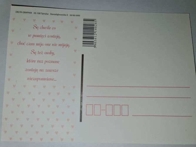 pocztówka na Walentynki na dzień zakochanych  10,5 cm *14,5 cm 14958215291