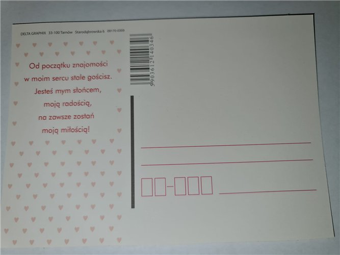 pocztówka na Walentynki na dzień zakochanych  10,5 cm *14,5 cm 14958216928