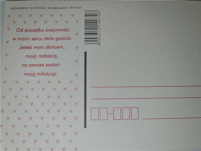 pocztówka na Walentynki na dzień zakochanych  10,5 cm *14,5 cm 14958221678