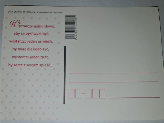 pocztówka na Walentynki na dzień zakochanych  10,5 cm *14,5 cm 14958229436