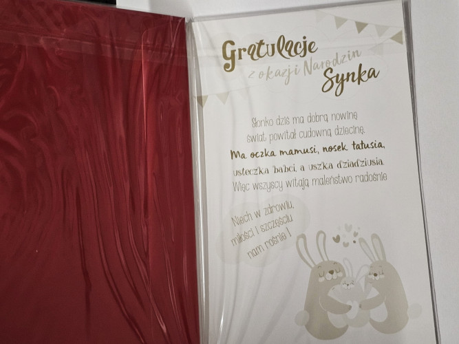 GRATULACJE Z OKAZJI NARODZIN DZIECKA 13cm *20,4 cm 14968828233