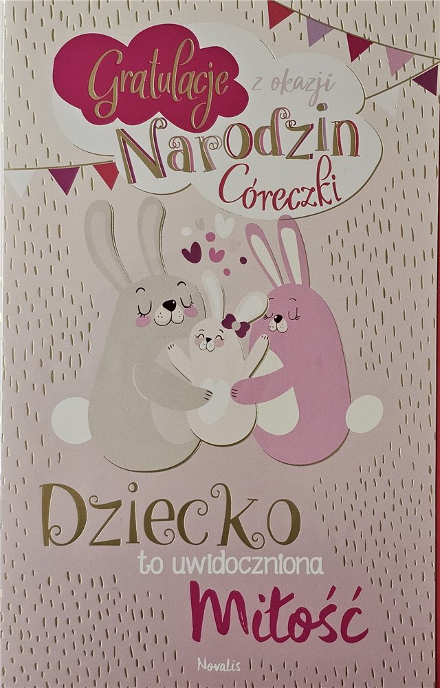 GRATULACJE Z OKAZJI NARODZIN DZIECKA 13cm *20,4 cm 14968835932