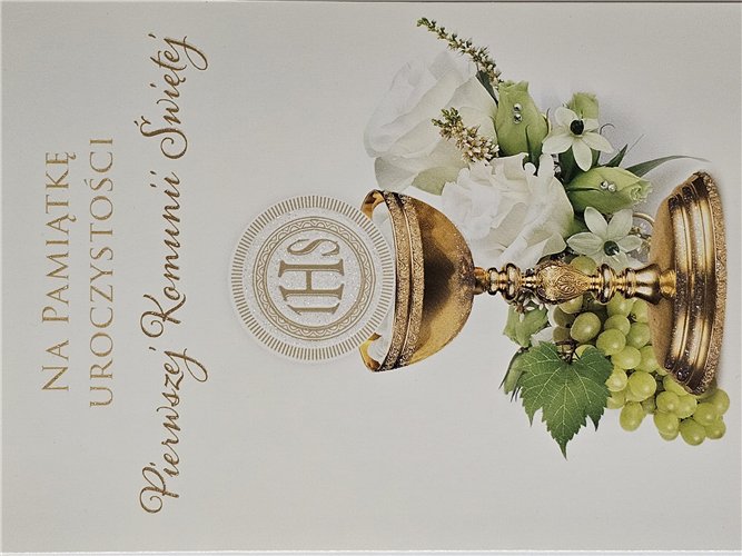 Pamiątka pierwszej Komunii Świetej Kartka  11 cm *15,5 cm 17274401883