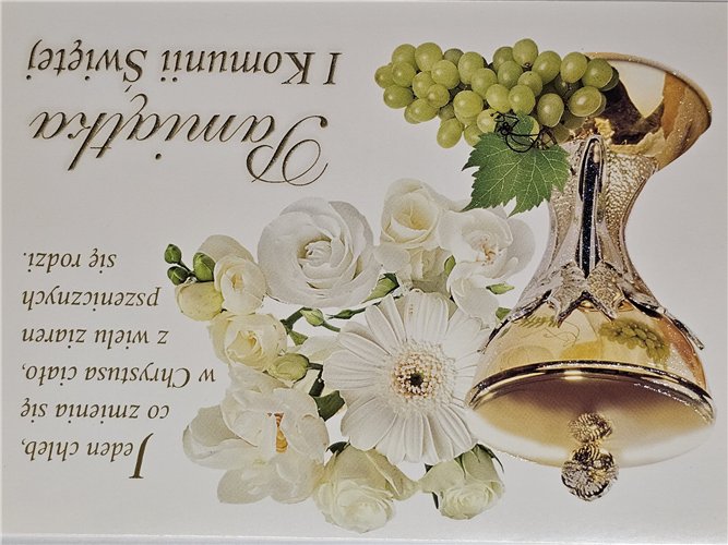 Pamiątka pierwszej Komunii Świetej Kartka  11 cm *15,5 cm 17274413322