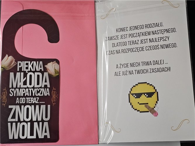 kartki z okazji ROZWODU,  gratulacje z okazji rozwodu  13 cm *20,4 cm 14972748956