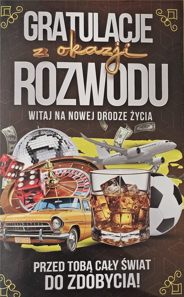 kartki z okazji ROZWODU,  gratulacje z okazji rozwodu  13 cm *20,4 cm 14972759038