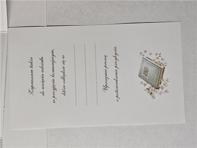 zaproszenia na Komunie Świetą 10 cm *16,7 cm 15008113762