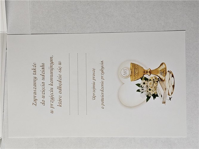 zaproszenia na Komunie Świetą 10 cm *16,7 cm 15008145244
