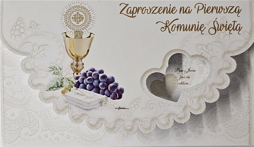 zaproszenia na Komunie Świetą 10 cm *16,7 cm 15008148772