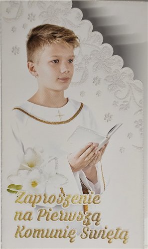 zaproszenia na Komunie Świetą 10 cm *16,7 cm 15008157556