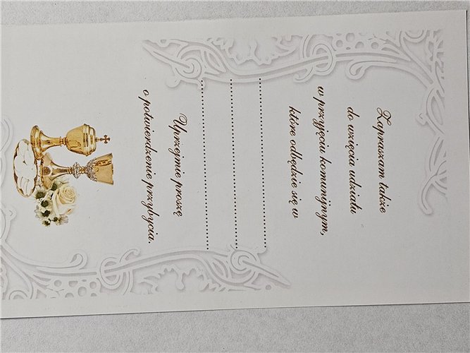 zaproszenia na Komunie Świetą 10 cm *16,7 cm 15008172682