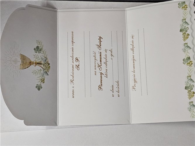 zaproszenia na Komunie Świetą 10 cm *16,7 cm 15008177500