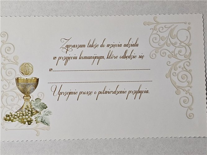 zaproszenia na Komunie Świetą 10 cm *16,7 cm 15008177500