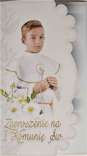 zaproszenia na Komunie Świetą 10 cm *16,7 cm 15008182834