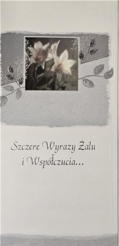 z wyrazami szczerego żalu, kondolencje 10,5 cm *20 cm 15012659965