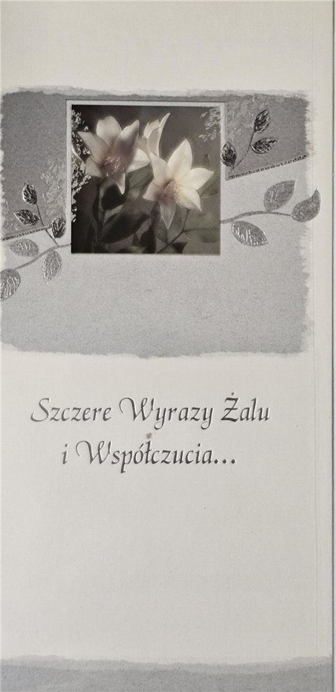 z wyrazami szczerego żalu, kondolencje 10,5 cm *20 cm 15012659965