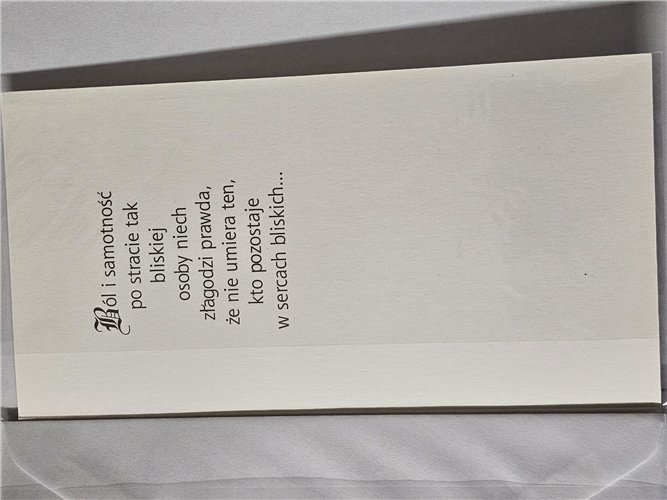 z wyrazami szczerego żalu, kondolencje 10,5 cm *20 cm 15012659965