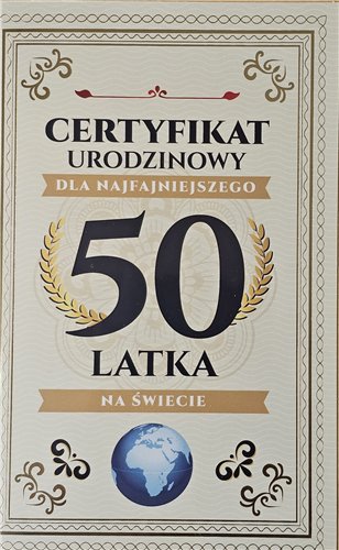 kartka urodzinowa na 50 lat  13cm x 20,5 cm 15068800829
