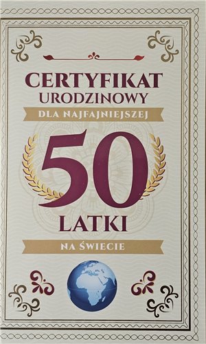 kartka urodzinowa na 50 lat  13cm x 20,5 cm 15068802246