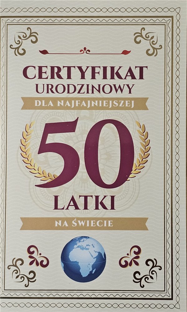 kartka urodzinowa na 50 lat  13cm x 20,5 cm 15068802246