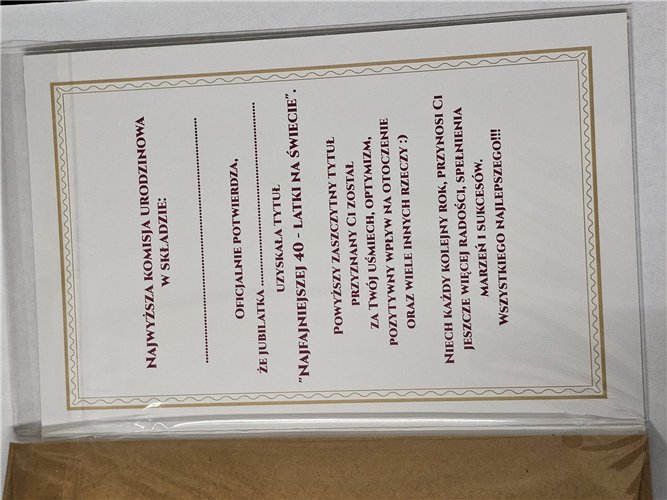 kartka urodzinowa na 40 lat czterdziestkę 13 cm *20,5 cm 15068804432