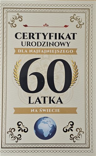 kartka urodzinowa na 60 lat sześćdziesiąte urodziny 13 cm *20,4 cm  15068805234