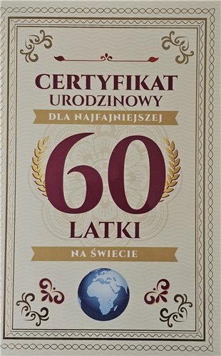 kartka urodzinowa na 60 lat sześćdziesiąte urodziny 13 cm *20,4 cm  15068806319