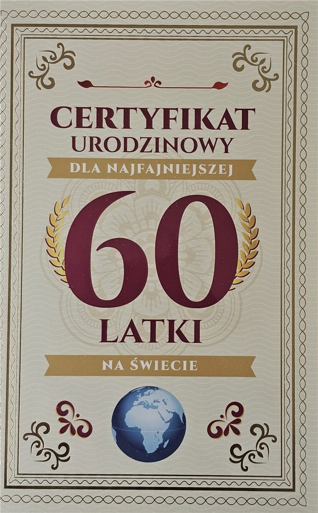kartka urodzinowa na 60 lat sześćdziesiąte urodziny 13 cm *20,4 cm  15068806319