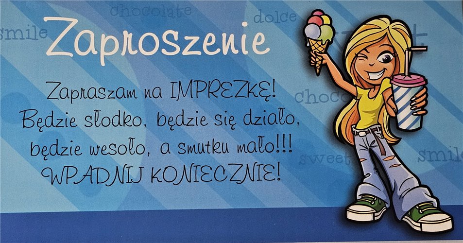 zaproszenia na urodziny dziecka  9 cm *17 cm 15095056323