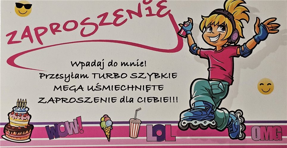 zaproszenia na urodziny dziecka  9 cm *17 cm 15095064600