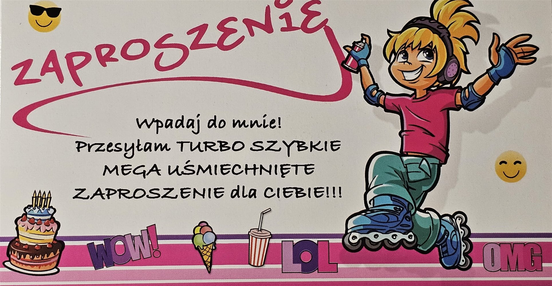 zaproszenia na urodziny dziecka  9 cm *17 cm 15095064600