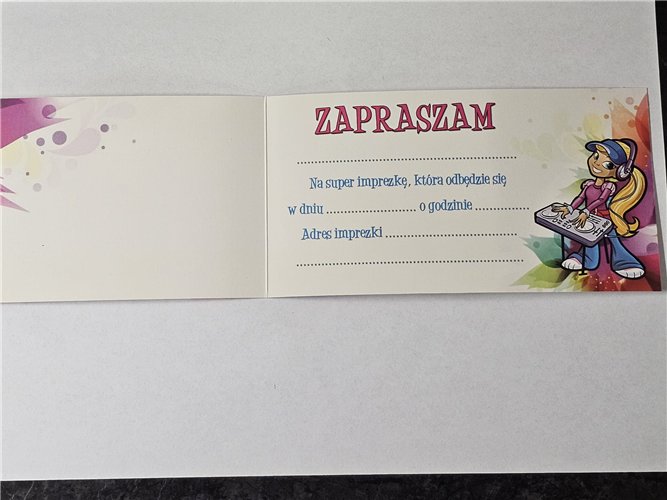 zaproszenia na urodziny dziecka  9 cm *17 cm 15095079477