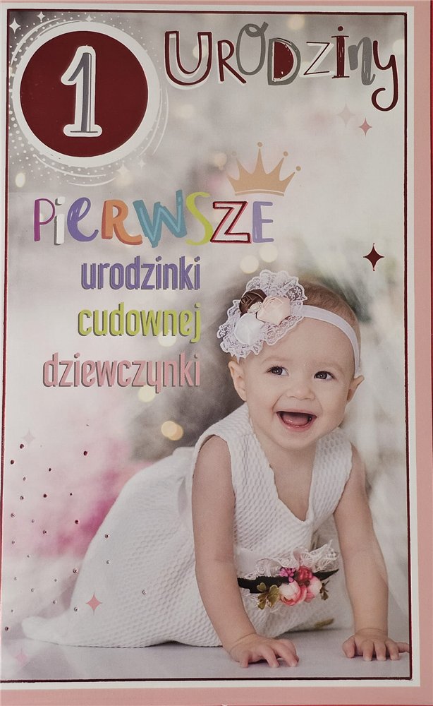 Kartki urodzinowe na roczek pierwsze urodziny 13 cm *20,4 cm 15153740047