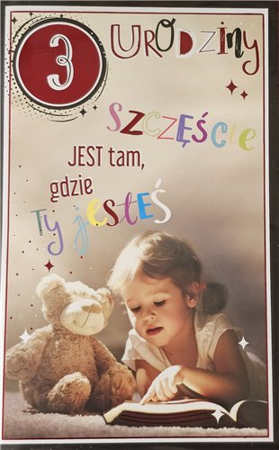 Kartki urodzinowe dla dziecka kartka urodzinowa 3  13 cm *20,4 cm  15153753790