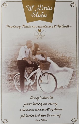 pamiątka na ślub, kartka na ślub, pocztówka ślubna 13 cm *20,4cm 15379616262