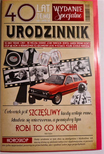 kartka urodzinowa na 40 lat czterdziestkę   13 cm *20,5 cm  11665179095