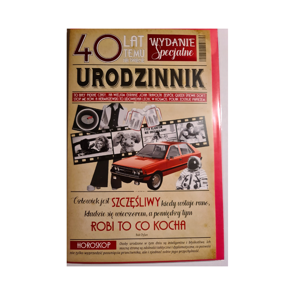 kartka urodzinowa na 40 lat czterdziestkę   13 cm *20,5 cm  11665179095