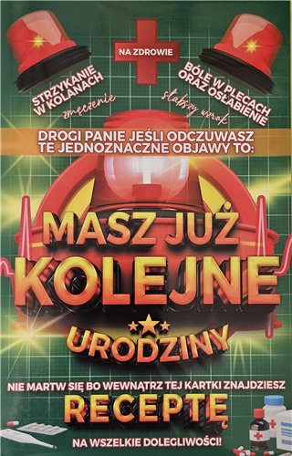 Kartki urodzinowe kartka urodzinowa WESOŁE Zabawna 13 cm *20,4 cm 15379694020