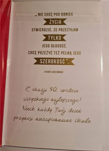 kartka urodzinowa na 50 lat  13cm x 20,5 cm 11665202035