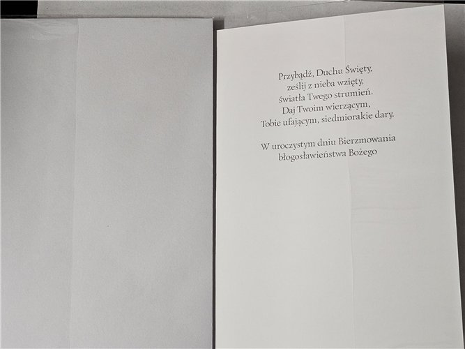 pamiątka na Bierzmowanie, Kartka na Bierzmowanie 11,7 cm *17 cm  15411195855