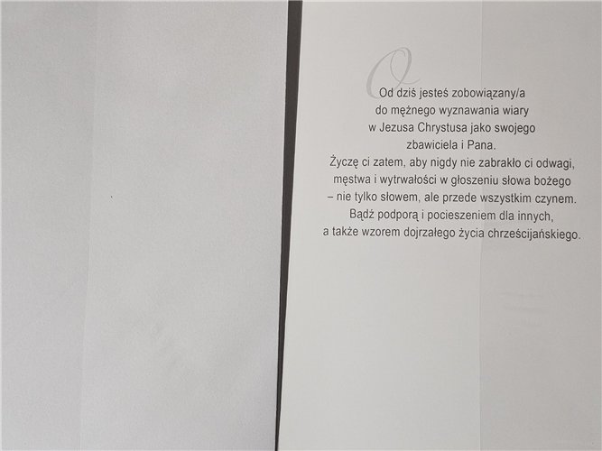 pamiątka na Bierzmowanie, Kartka na Bierzmowanie 11,7 cm *17 cm  16897832012