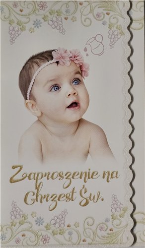 ZAPROSZENIE NA CHRZEST ŚWIĘTY 10 cm *16,5 cm 15411308559